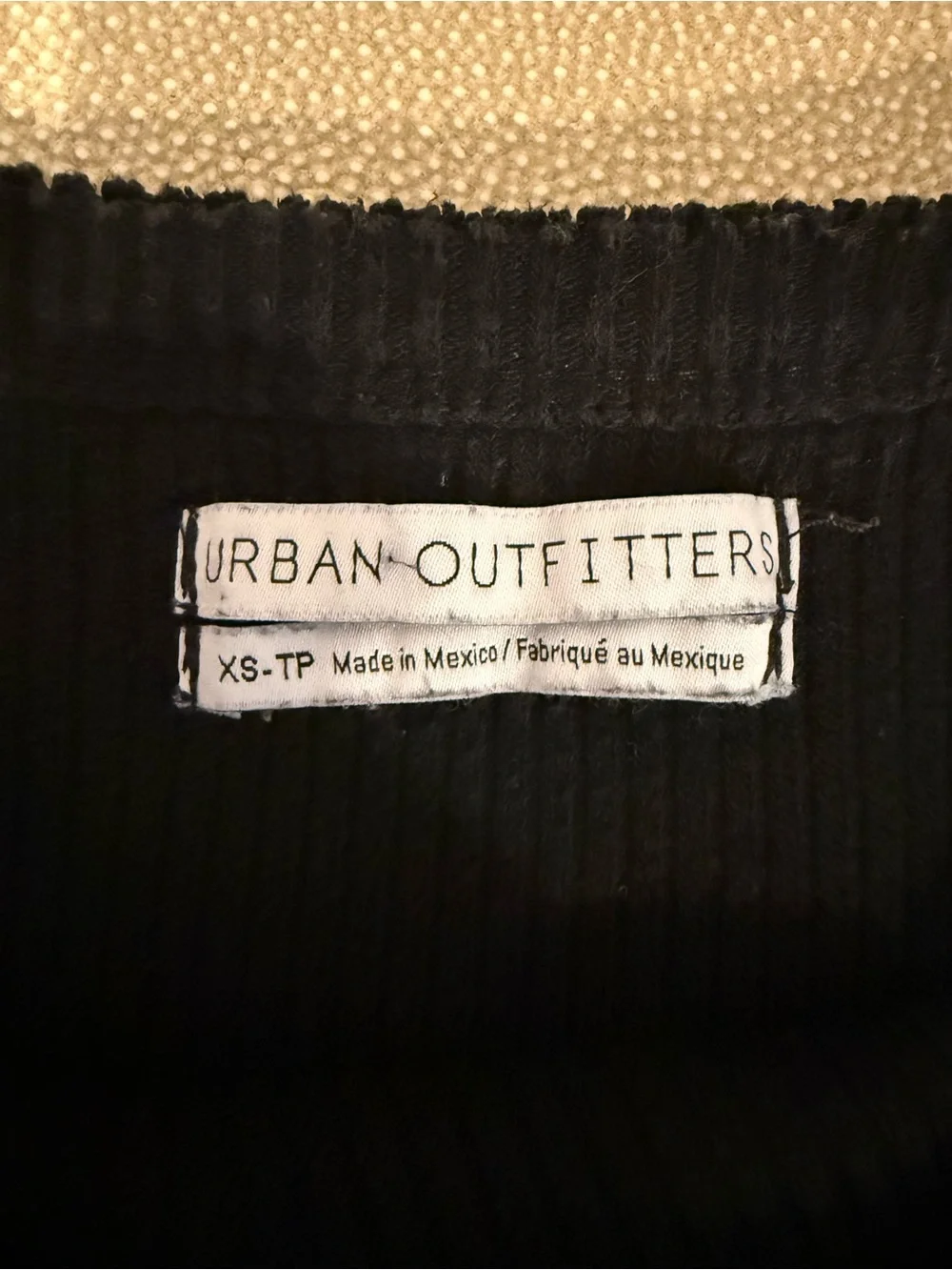 UO Black Ribbed Short Sleeve Women's Top
